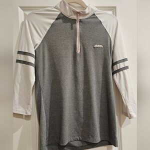Sport Haley Quarter Zip Athletic Top Women’s Medium Gray White Golf Pullover